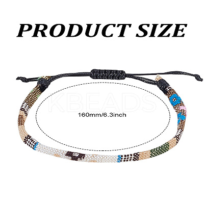 1Pc Bohemian Style Handmade Cotton Cord Braided Bracelets for Women BJEW-LP0004-17-1