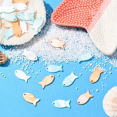 10Pcs Natural Shell Pendants SHEL-YW0001-12-1