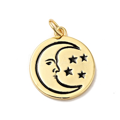 Rack Plating Brass Enamel Pendants KK-H431-28G-1