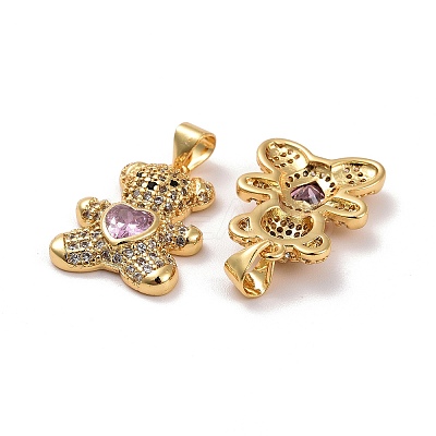 Brass Micro Pave Cubic Zirconia Pendants LS-KK-K258-24A-G-RS-1