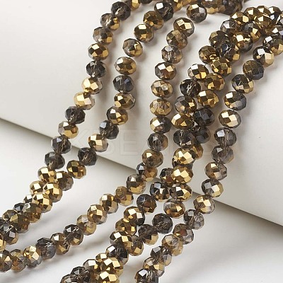Electroplate Transparent Glass Beads Strands X-EGLA-A034-T6mm-O14-1