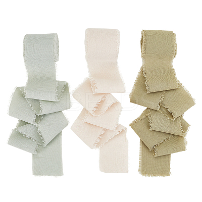 3 Rolls 3 Colors Cotton Frayed Ribbon OCOR-GA0001-85-1
