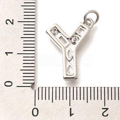 Brass Micro Pave Clear Cubic Zirconia Pendants KK-G521-01P-Y-1