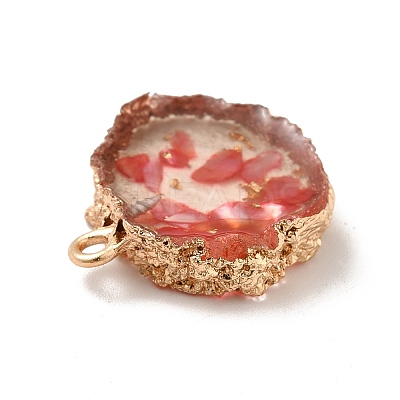 Transparent Resin Pendants CRES-F022-03B-1