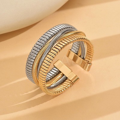 Two Tone Zinc Alloy 3-Strand Cuff Bangles WG02E92-01-1