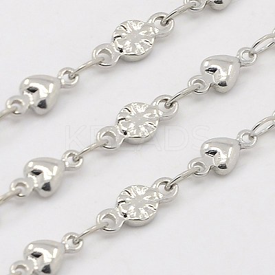Tarnish Resistant 304 Stainless Steel Flower Chains CHS-K001-47-1