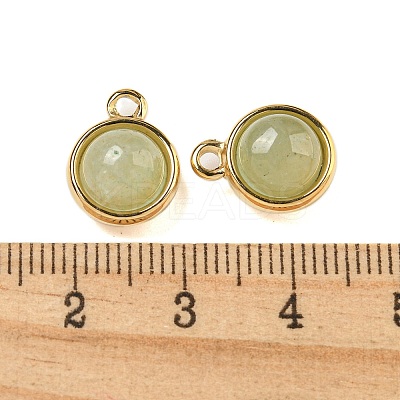 Natural Green Aventurine Half Round Charms STAS-L080-009G-03-1