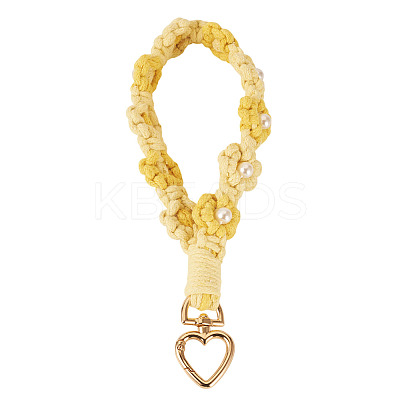 Cotton Braided Flower Pendant Decorations AJEW-TAC0030-032G-14-1
