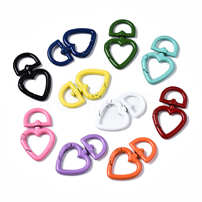 Spray Painted Eco-Friendly Alloy Swivel Snap Hooks Clasps PALLOY-T080-07-NR-1