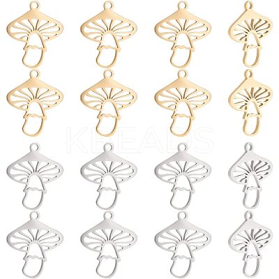 16Pcs 2 Color 304 Stainless Steel Pendants STAS-UN0039-50-1