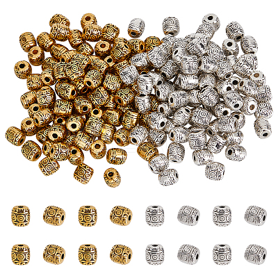 200Pcs 2 Colors Tibetan Style Alloy Beads TIBEB-PH0005-22-1