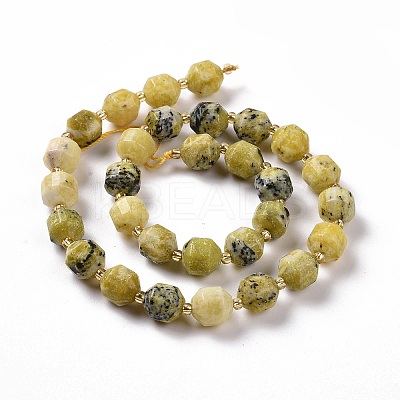 Natural Yellow Sopt Jade Beads Strands G-G990-F08-1