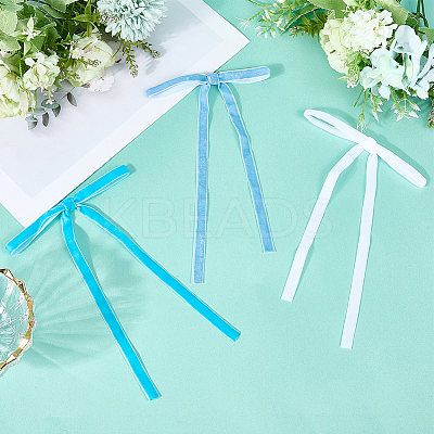 30Pcs 3 Colors Velvet Bowknot AJEW-CN0003-72A-1