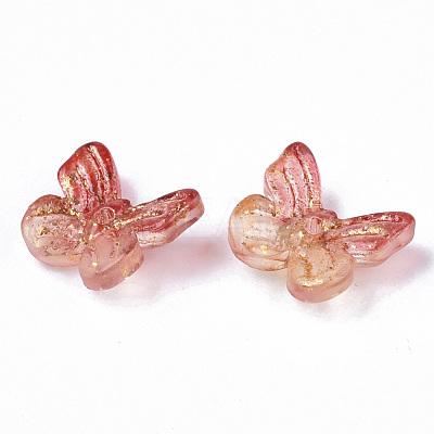 Two Tone Transparent Spray Painted Glass Charms GLAA-N035-08A-G02-1