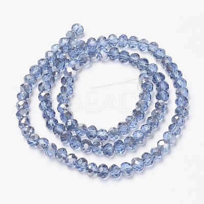 Electroplate Transparent Glass Beads Strands EGLA-A034-T4mm-E04-1