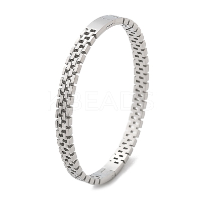 304 Stainless Steel Watch Band Bangles for Women BJEW-Z092-03P-1