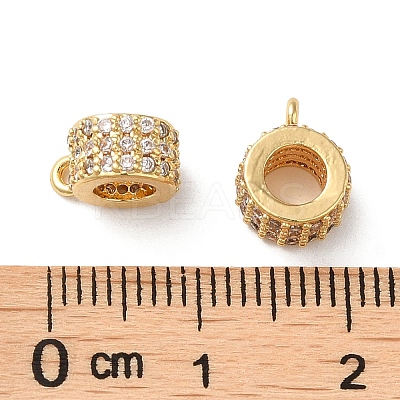 Brass Micro Pave Cubic Zirconia Tube Bails KK-P239-28G-1