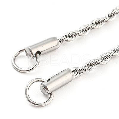 Tarnish Resistant 304 Stainless Steel Twisted Bracelet Makings STAS-P333-20P-1