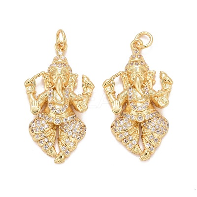 Rack Plating Brass Micro Pave Cubic Zirconia Pendants KK-I689-16G-1