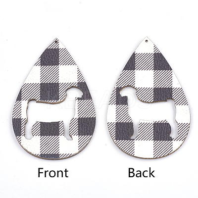 PU Leather Big Puppy Pendants FIND-T020-108B-1