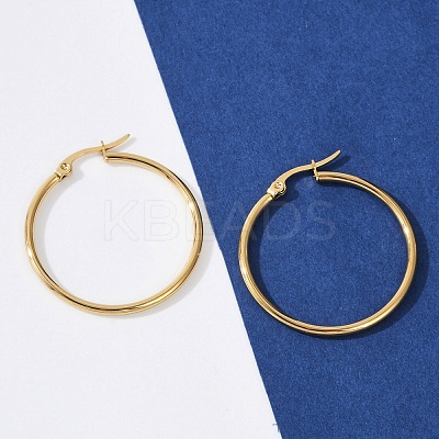 PVD Vacuum Plating 201 Stainless Steel Hoop Earrings with 304 Stainless Steel Pins for Women LS-EJEW-D279-12G-04-1