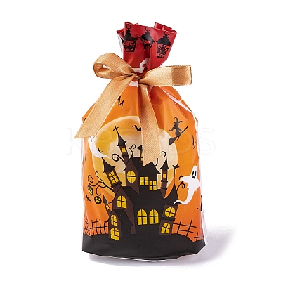 50Pcs Rectangle Halloween Candy Plastic Bags ABAG-U001-01M-1