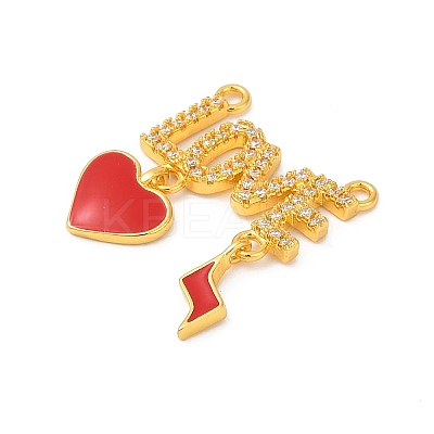 Brass Micro Pave Cubic Zirconia Acrylic Pendants KK-D291-11G-1