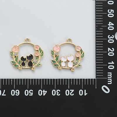 20Pcs 2 Colors Alloy Enamel Pendants ENAM-CJ0004-20-1