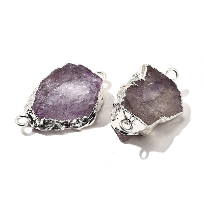 Raw Rough Natural Dyed Quartz Crystal Links Connector Charms G-K189-04S-03-1