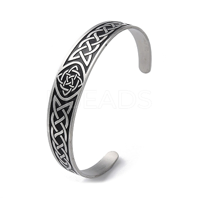 304 Stainless Steel Cuff Bangles BJEW-P307-02B-P-1