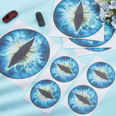 4 Pairs 2 Styles Eye PVC Headlight Car Sticker AJEW-HY0002-38A-1