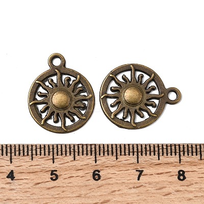 Sun Tibetan Style Alloy Pendants TIBEP-S295-54AB-NR-1