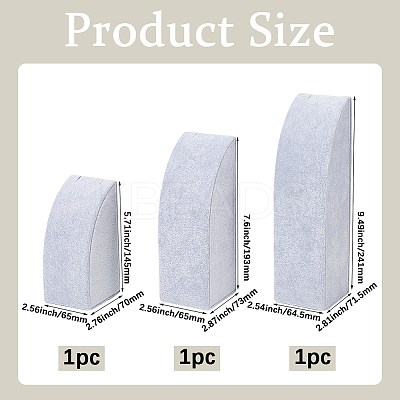 3Pcs 3 Sizes Vertical Wooden Covered with Velvet Necklace Display Stands NDIS-WH20001-03A-1