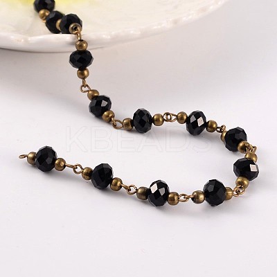 Handmade Glass Beaded Chains for Necklaces Bracelets Making AJEW-JB00187-06-1