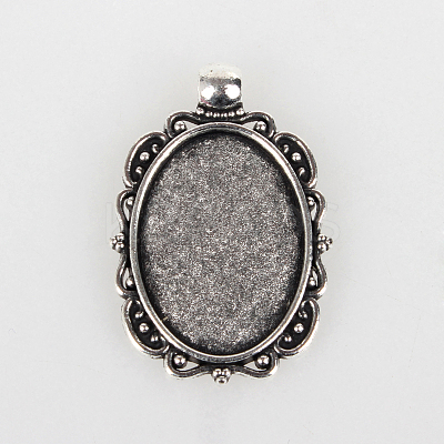 Vintage Tibetan Style Alloy Pendant Cabochon Bezel Settings TIBEP-O006-51AS-1