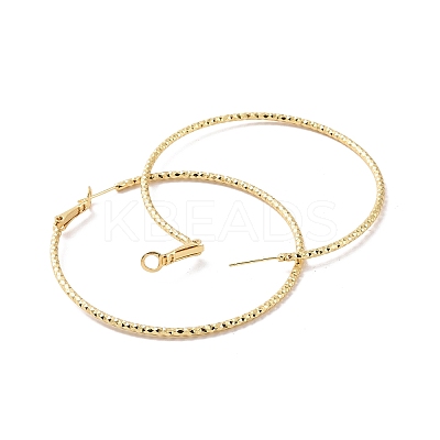 Brass Big Hoop Earrings for Women EJEW-P206-05G-1