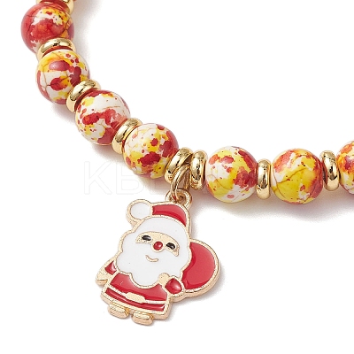 Christmas Alloy Enamel Charm Bracelets BJEW-JB12407-01-1