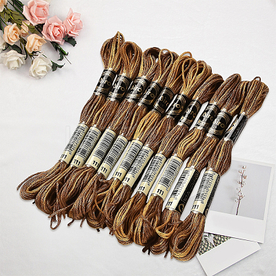 10 Skeins 6-Ply Polyester Embroidery Floss OCOR-CY0002-99F-1