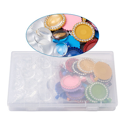 DIY Flat Round Pendant Making Kits DIY-TA0008-46-1