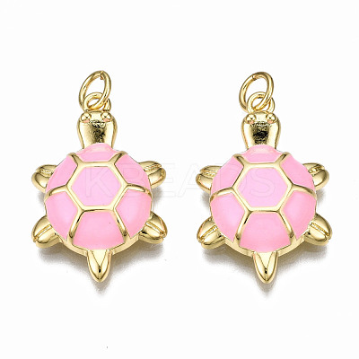 Brass Enamel Pendants KK-Q252-018C-NF-1