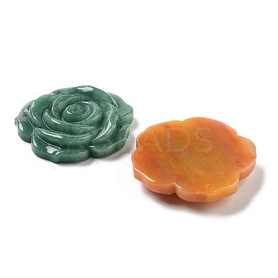 Natural Mixed Stone Carved Pendants G-P520-01-1