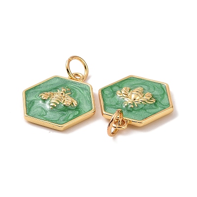 Rack Plating Brass Enamel Pendants KK-H431-10G-1