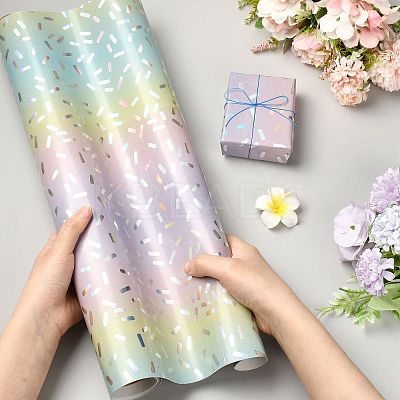 Rainbow Gradient Birthday Gift Wrapping Paper DIY-FZC0002-03D-1