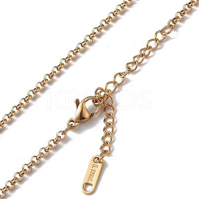 Ion Plating(IP) 304 Stainless Steel Rolo Chain Necklace for Men Women NJEW-K245-022B-1