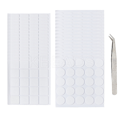 310Pcs 2 Styles Square/Round Acrylic Double Sided Adhesive AJEW-FH0004-93-1