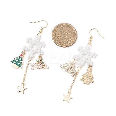 Alloy Enamel Dangle Earrings EJEW-TA00727-1