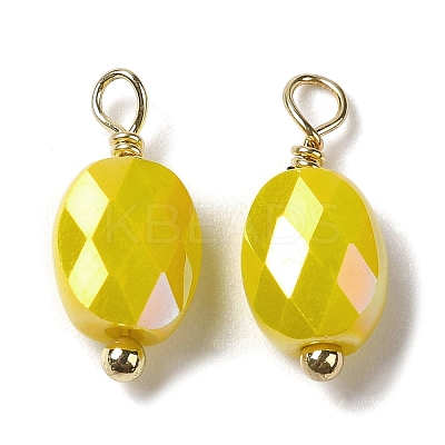 Electroplate Glass Charms KK-P242-21G-01-1