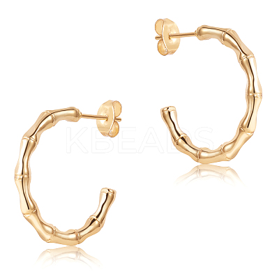 304 Stainless Steel Bamboo Stud Earrings for Women JE1105A-1