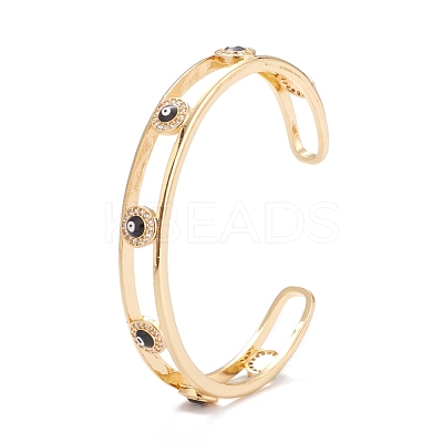 Evil Eye Enamel Bangles for Men Women BJEW-F417-18F-G-RS-1