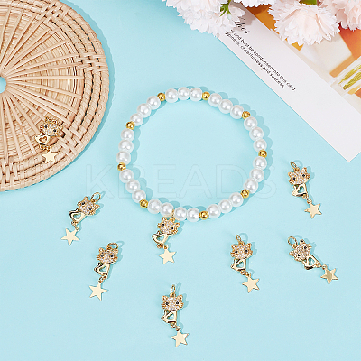 Eco-friendly Brass Micro Pave Clear Cubic Zirconia Pendants KK-BBC0005-17-1